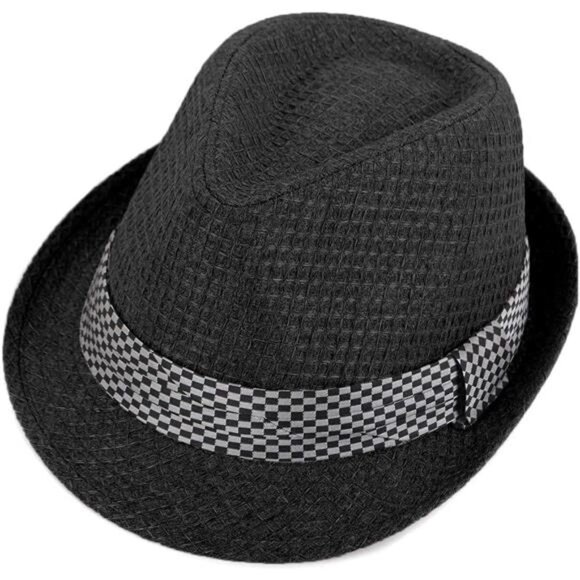 Unisex Short Brim Fedora -Hats for Men & Women + Straw Fedora Hats, Mesh Hats - Picture 1 of 8